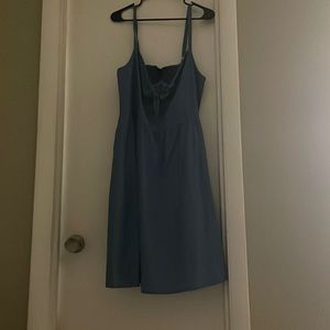Chambray tie front skater dress